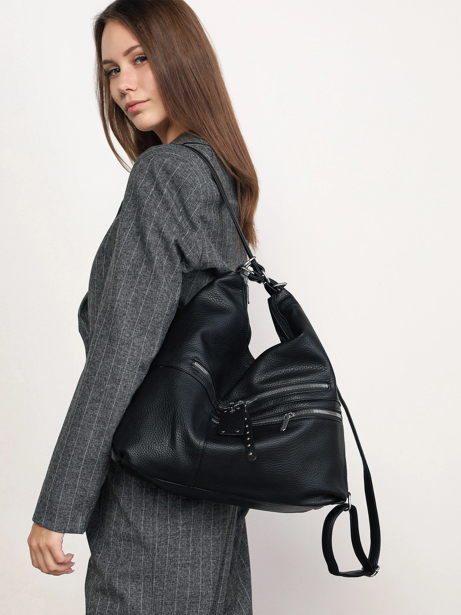 Сумка-шоппер с декоративными пуллерами в ассортименте